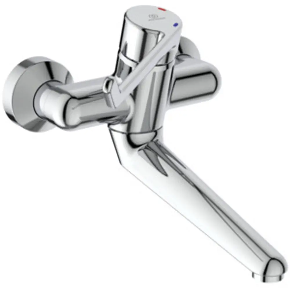 Ideal Standard-Wandeinbauarmatur mit einem Hebel und Auslauf. Ausführung in Chrom, klar strukturiert mit einem modernen Design.